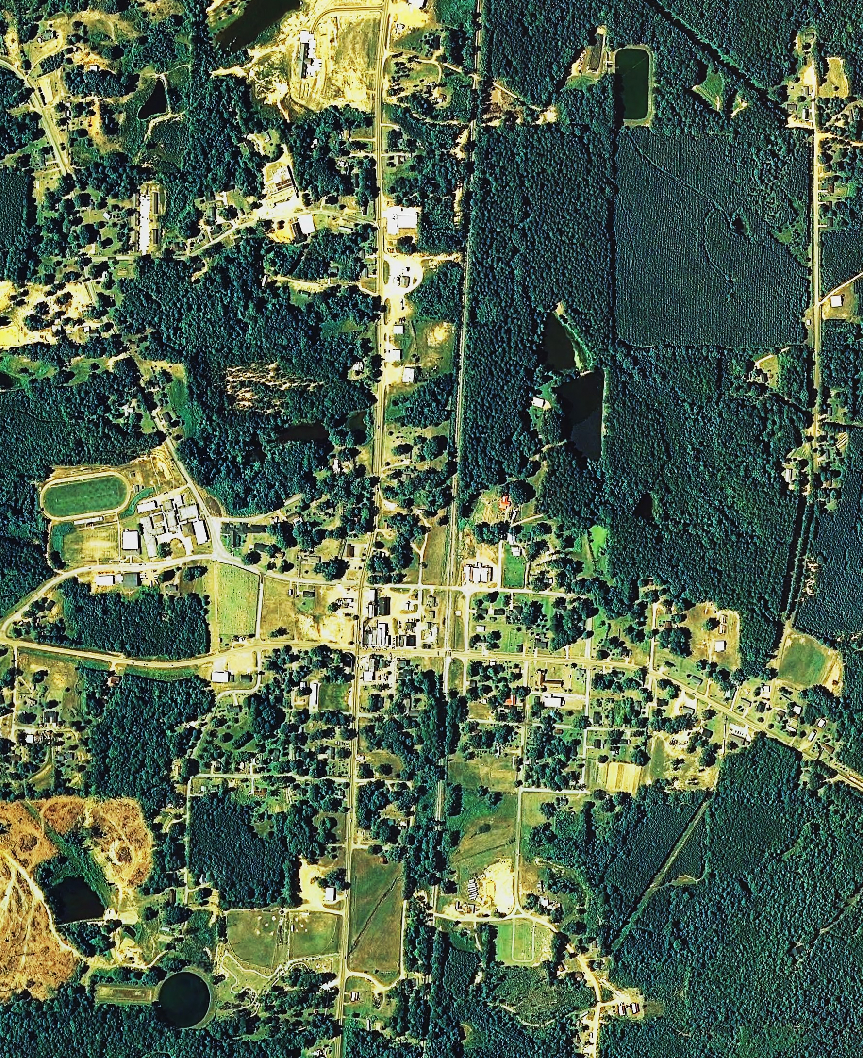 Aerial View of Noxapater, MS